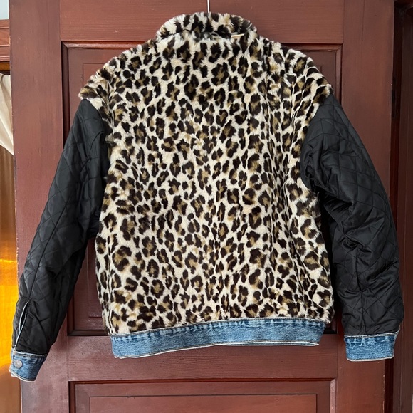 Levi’s trucker reversible leopard fur denim jacket - Picture 3 of 12